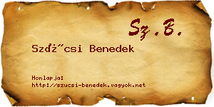 Szücsi Benedek névjegykártya