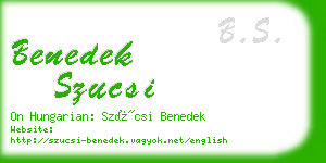 benedek szucsi business card